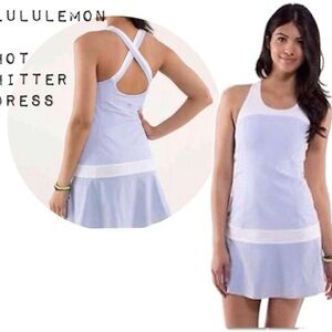 LULULEMON Hot Hitter Tennis Dress Lilac Purple/Ivory Sz 10 NWOT